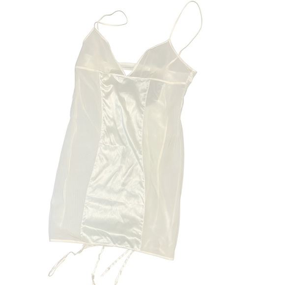ZARA Lingerie Satin Slip Dress - Size Small - Ivory White - Picture 1 of 8